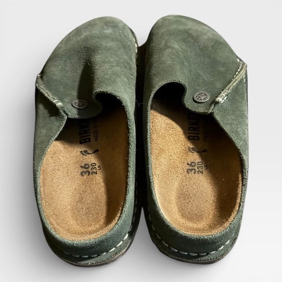 Birkenstock Zermatt Premium Suede Leather Clogs Thyme Size 36 / 5 - Picture 4 of 7